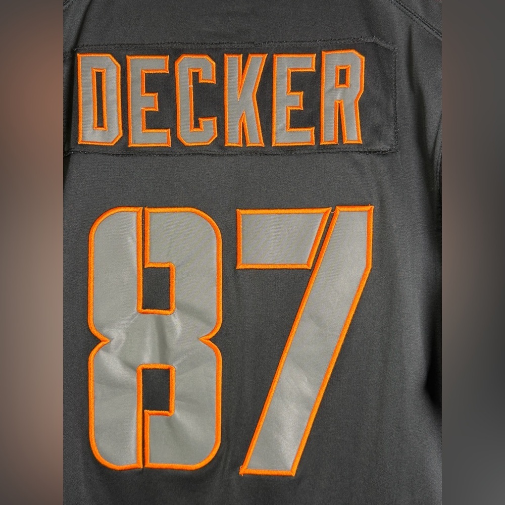 Nike Men’s XL Denver Broncos Eric Decker #87 On Field Black Alternate Jersey NFL - Picture 7 of 7